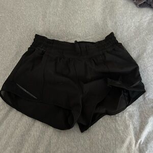 Black Lululemon hotty hot high rise shorts size 6